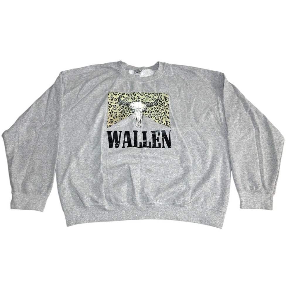 Morgan Wallen Sweatshirt XL Country Music Fan Shirt Leopard Skull